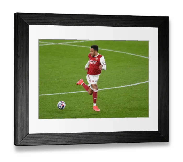 Framed Print : Arsenal's Aubameyang Faces Manchester City in Empty Emirates Stadium - Premier League 2021