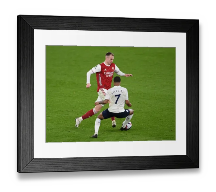 Framed Print : Arsenal vs Manchester City: Rob Holding vs Raheem Sterling in Empty Emirates Stadium - Premier League Clash Amidst Coronavirus Restrictions (2020-21) Framed Print : Arsenal vs Manchester City: Rob Holding vs Raheem Sterling in Empty Emirates Stadium - Premier League Clash Amidst Coronavirus Restrictions (2020-21)