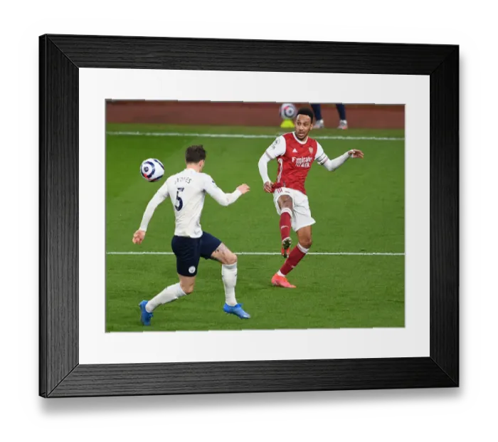 Framed Print : Arsenal's Aubameyang Outmaneuvers Manchester City's Stones: A Behind-Closed-Doors Battle in the Premier League Framed Print : Arsenal's Aubameyang Outmaneuvers Manchester City's Stones: A Behind-Closed-Doors Battle in the Premier League