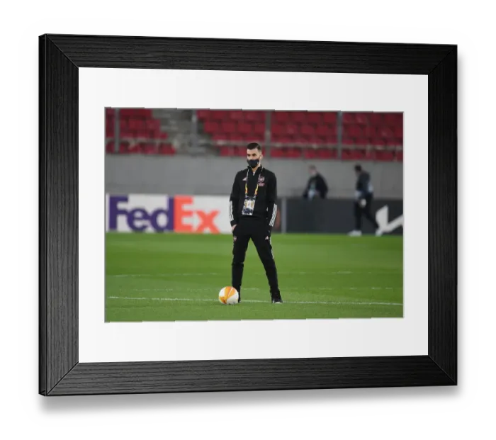 Framed Print : Arsenal's Dani Ceballos Prepares for Arsenal FC vs SL Benfica UEFA Europa League Clash in Piraeus Framed Print : Arsenal's Dani Ceballos Prepares for Arsenal FC vs SL Benfica UEFA Europa League Clash in Piraeus