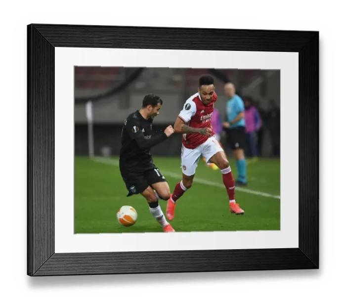Framed Print : Aubameyang vs. Goncalves: Clash of the Europa League Titans