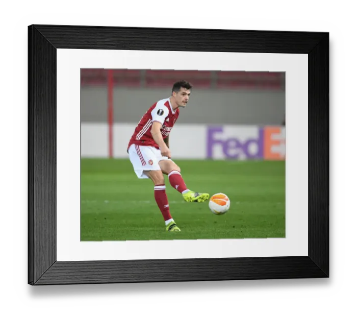 Framed Print : Arsenal's Granit Xhaka in Action against SL Benfica in the Europa League Round of 32, Piraeus, Greece (February 2021) Framed Print : Arsenal's Granit Xhaka in Action against SL Benfica in the Europa League Round of 32, Piraeus, Greece (February 2021)