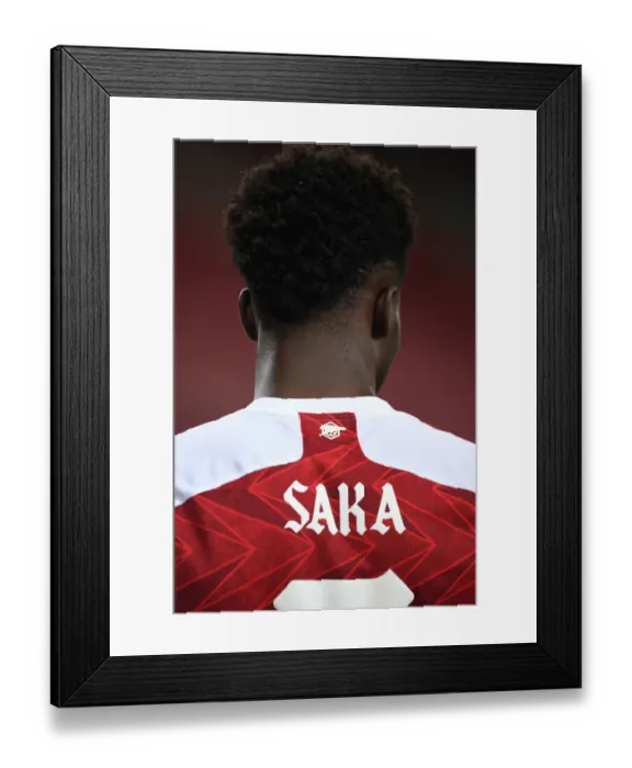 Framed Print : Arsenal's Bukayo Saka in Action during Europa League Clash against SL Benfica (February 2021, Piraeus, Greece) Framed Print : Arsenal's Bukayo Saka in Action during Europa League Clash against SL Benfica (February 2021, Piraeus, Greece)