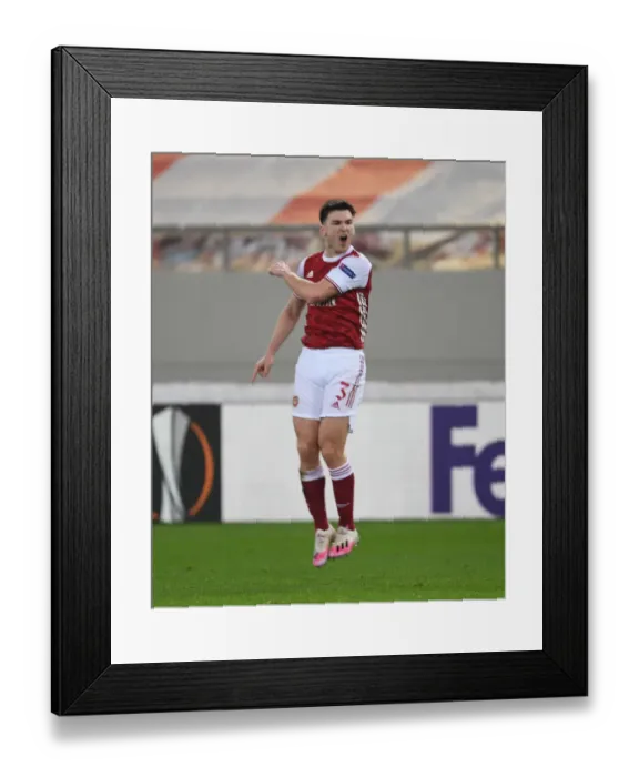 Framed Print : Arsenal's Kieran Tierney Scores in Europa League Win Against SL Benfica Framed Print : Arsenal's Kieran Tierney Scores in Europa League Win Against SL Benfica