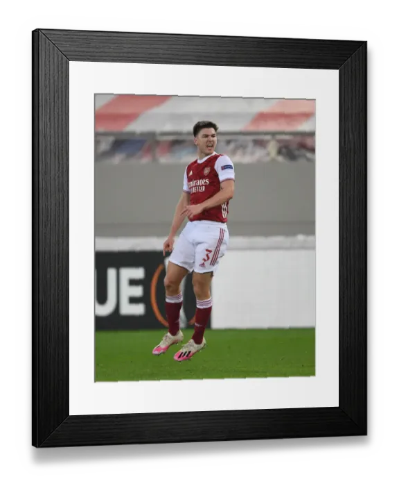 Framed Print : Kieran Tierney Scores the Second Goal: Arsenal's Europa League Victory over SL Benfica