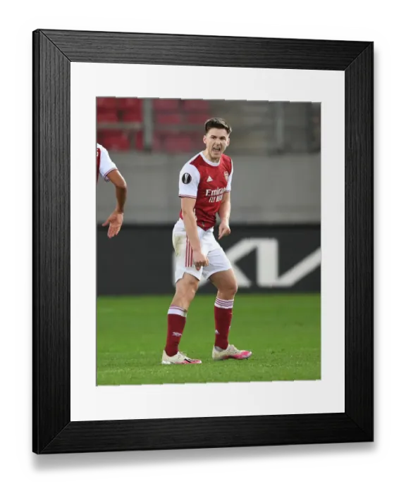 Framed Print : Arsenal's Kieran Tierney Scores in Europa League Victory over SL Benfica Framed Print : Arsenal's Kieran Tierney Scores in Europa League Victory over SL Benfica