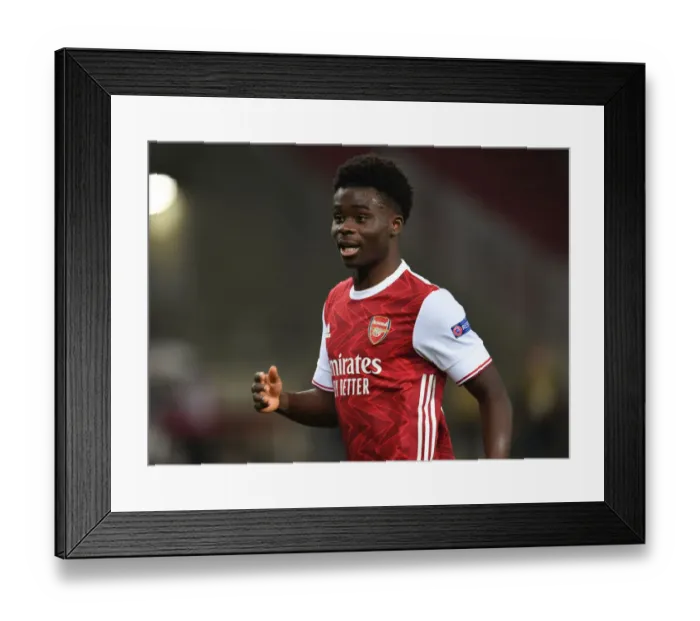 Framed Print : Bukayo Saka in Action: Arsenal vs SL Benfica, Europa League 2021, Piraeus, Greece Framed Print : Bukayo Saka in Action: Arsenal vs SL Benfica, Europa League 2021, Piraeus, Greece