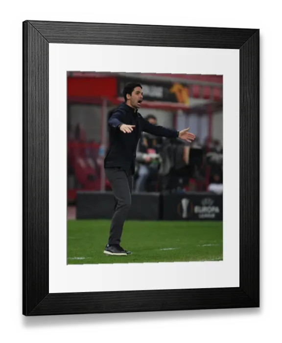 Framed Print : Mikel Arteta Guides Arsenal in Europa League Clash against SL Benfica (Piraeus, 2021) Framed Print : Mikel Arteta Guides Arsenal in Europa League Clash against SL Benfica (Piraeus, 2021)