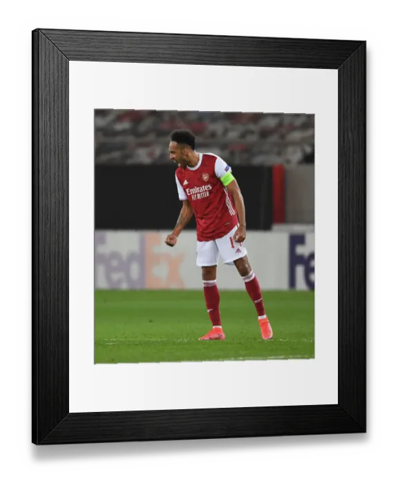 Framed Print : Arsenal's Aubameyang Scores Third in Europa League Win over Benfica Framed Print : Arsenal's Aubameyang Scores Third in Europa League Win over Benfica