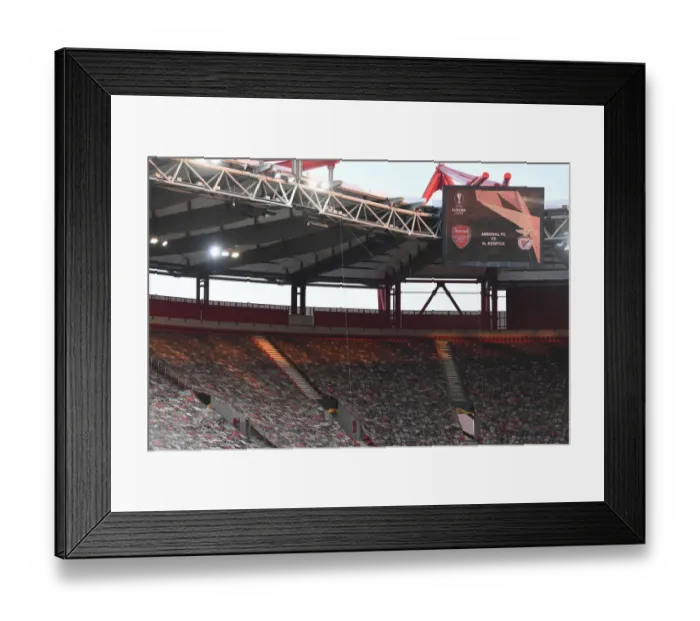 Framed Print : Arsenal FC vs SL Benfica: Europa League Clash at Karaiskakis Stadium, Piraeus