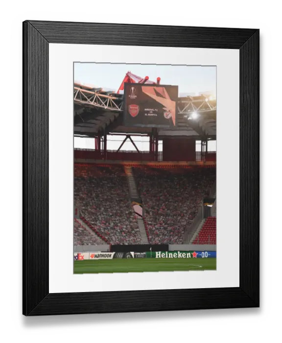 Framed Print : Arsenal FC vs SL Benfica: Europa League Clash at Karaiskakis Stadium, Piraeus