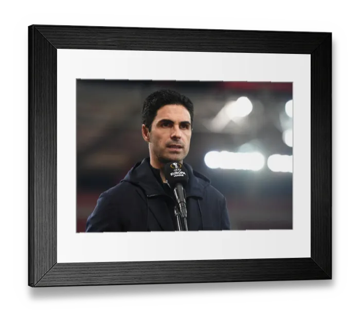 Framed Print : Mikel Arteta Pre-Match Press Conference: Arsenal vs SL Benfica, UEFA Europa League Round of 32 (February 25, 2021)