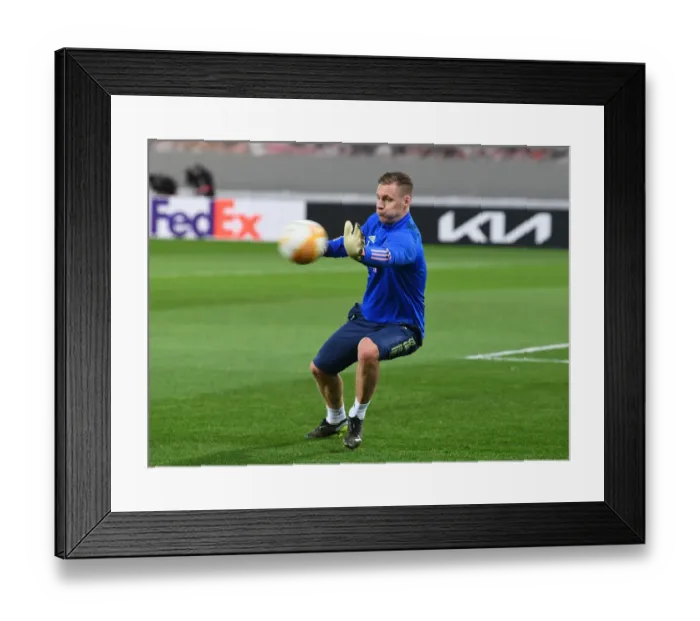 Framed Print : Arsenal FC vs SL Benfica: Bernd Leno's Pre-Match Preparation at Karaiskakis Stadium (UEFA Europa League Round of 32, 2021) Framed Print : Arsenal FC vs SL Benfica: Bernd Leno's Pre-Match Preparation at Karaiskakis Stadium (UEFA Europa League Round of 32, 2021)