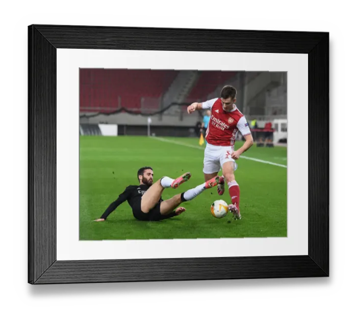 Framed Print : Arsenal vs Benfica: Tierney vs Rafa - Europa League Clash in Piraeus Framed Print : Arsenal vs Benfica: Tierney vs Rafa - Europa League Clash in Piraeus