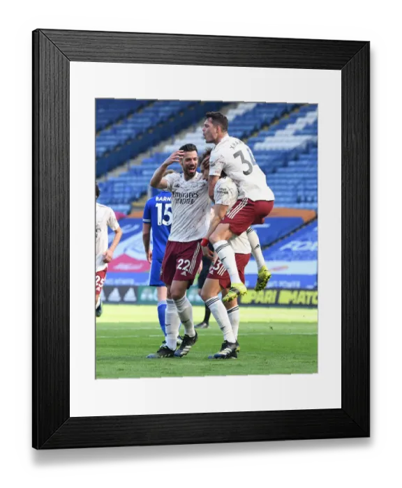 Framed Print : Arsenal's David Luiz Scores in Empty Leicester Stadium: A Premier League Victory Amidst COVID-19 Restrictions Framed Print : Arsenal's David Luiz Scores in Empty Leicester Stadium: A Premier League Victory Amidst COVID-19 Restrictions