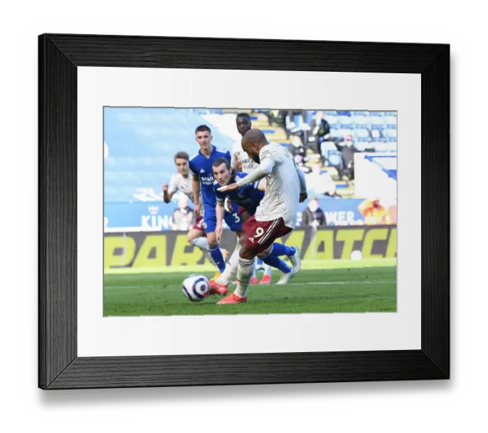 Framed Print : Alexandre Lacazette Scores Arsenal's Second Goal vs Leicester City in Premier League