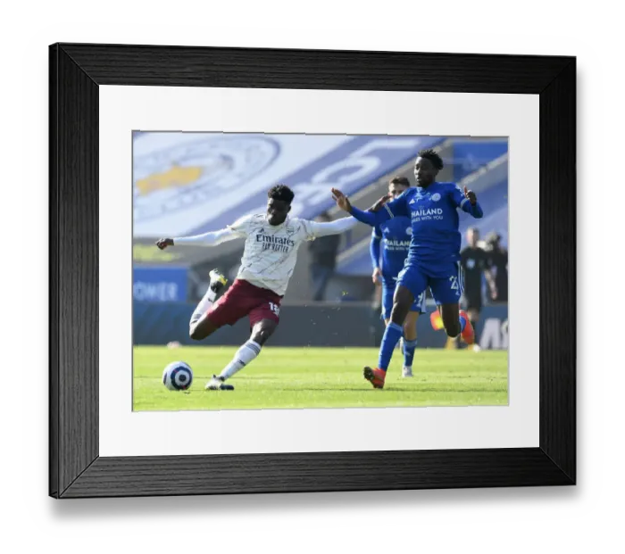 Framed Print : Thomas Partey vs. Wilfred Ndidi: Intense Shootout at Leicester City vs. Arsenal, Premier League 2020-21
