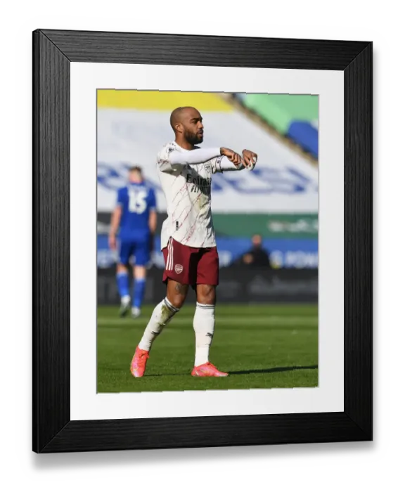 Framed Print : Arsenal's Alexandre Lacazette in Action Against Leicester City - Premier League 2020-21