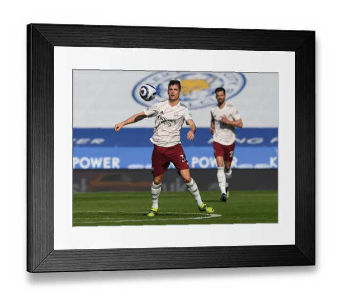 Framed Print : Granit Xhaka in Action: Leicester City vs Arsenal, Premier League 2020-21