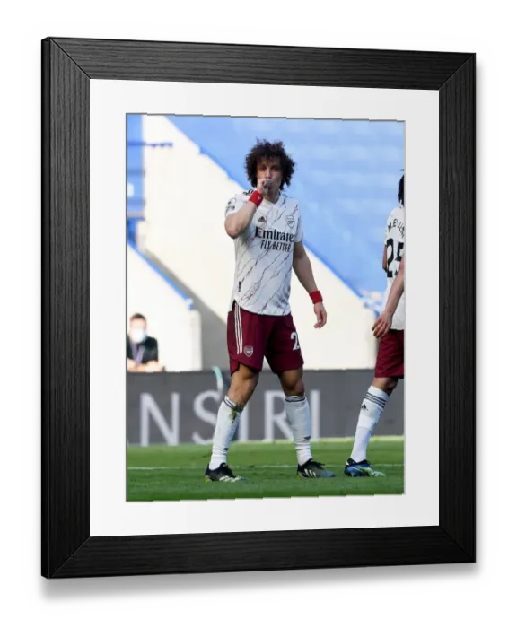 Framed Print : David Luiz Scores Arsenal's Second Goal: Leicester City vs Arsenal, Premier League 2020-21