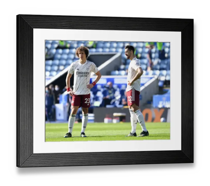 Framed Print : Arsenal's Luiz and Mari in Action against Leicester City (Premier League 2020-21)