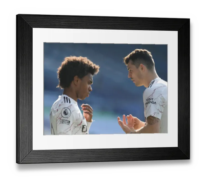 Framed Print : Xhaka Guides Willian: Leicester vs. Arsenal, Premier League 2020-21 Framed Print : Xhaka Guides Willian: Leicester vs. Arsenal, Premier League 2020-21