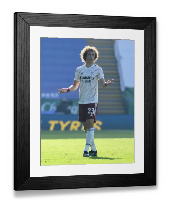 Framed Print : David Luiz in Action: Leicester City vs Arsenal, Premier League 2020-21