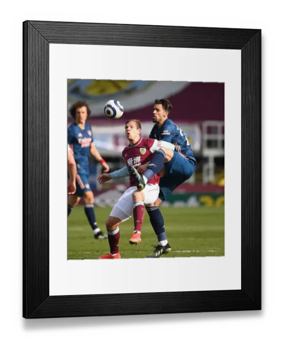 Framed Print : Clash of the Titans: Mari vs. Vydra - Empty Turf Moor Battle, Burnley vs. Arsenal, Premier League 2020-21
