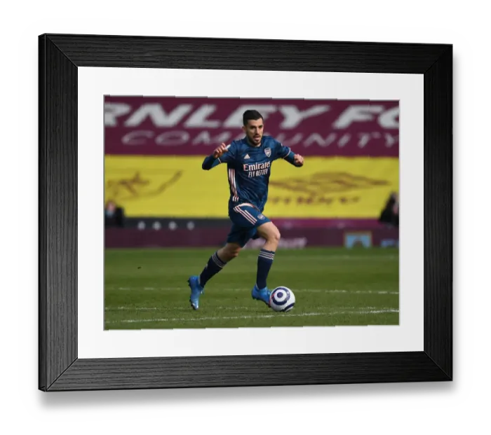 Framed Print : Arsenal's Dani Ceballos in Action: Premier League Showdown at Empty Turf Moor vs Burnley, 2021