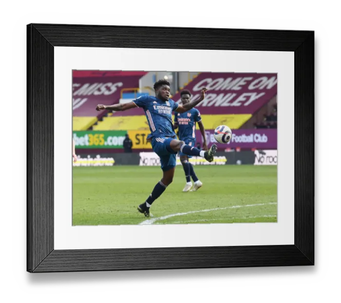 Framed Print : Thomas Partey in Action: Arsenal vs Burnley, Premier League 2021 (Behind Closed Doors)