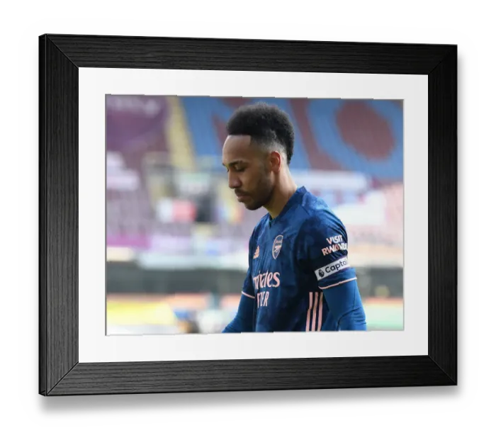 Framed Print : Burnley vs Arsenal: Aubameyang Post-Match at Empty Turf Moor (2020-21)