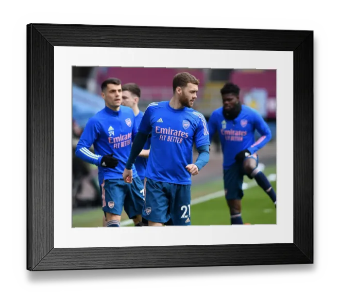 Framed Print : Arsenal's Calum Chambers Prepares for Burnley Clash in Empty Turf Moor (Burnley v Arsenal 2021) Framed Print : Arsenal's Calum Chambers Prepares for Burnley Clash in Empty Turf Moor (Burnley v Arsenal 2021)