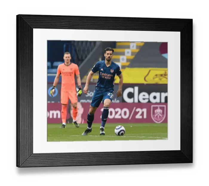 Framed Print : Pablo Mari in Action: Burnley vs Arsenal, Empty Turf Moor, Premier League 2021 Framed Print : Pablo Mari in Action: Burnley vs Arsenal, Empty Turf Moor, Premier League 2021