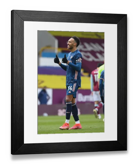 Framed Print : Aubameyang Scores Alone: Burnley vs. Arsenal, Empty Turf Moor, Premier League 2020-21 Framed Print : Aubameyang Scores Alone: Burnley vs. Arsenal, Empty Turf Moor, Premier League 2020-21