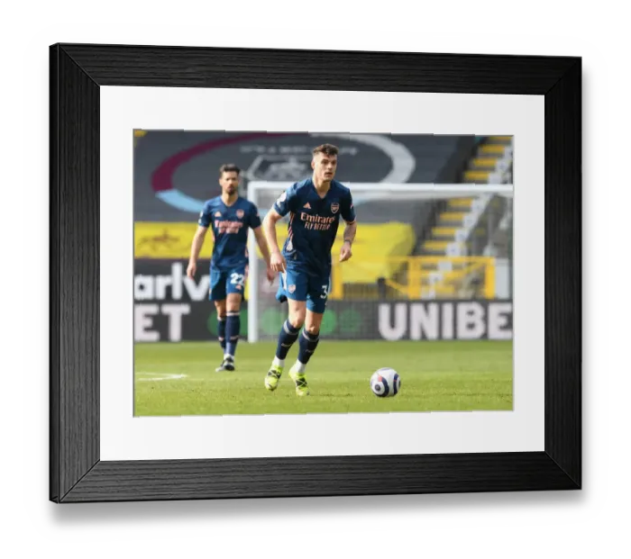 Framed Print : Lone Warrior Xhaka: Arsenal's Battle at Empty Turf Moor, Premier League 2020-21