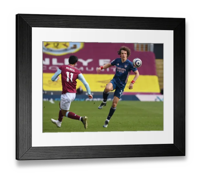 Framed Print : David Luiz in Action: Arsenal vs Burnley, Empty Turf Moor, Premier League 2021