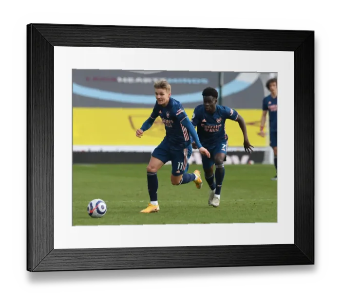 Framed Print : Burnley vs. Arsenal: Martin Odegaard in Action at Empty Turf Moor, Premier League 2020-21