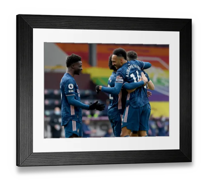Framed Print : Aubameyang and Saka's Goal Celebration: Burnley vs Arsenal, 2021 Premier League Framed Print : Aubameyang and Saka's Goal Celebration: Burnley vs Arsenal, 2021 Premier League