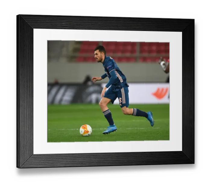 Framed Print : Dani Ceballos Plays in Empty Karaiskakis Stadium: Arsenal's UEFA Europa League Match against Olympiacos (March 11, 2021)