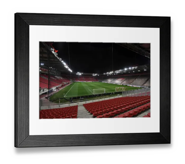 Framed Print : Arsenal at Olympiacos: UEFA Europa League Round of 16, Piraeus - Empty Stadium Amidst Coronavirus Pandemic Framed Print : Arsenal at Olympiacos: UEFA Europa League Round of 16, Piraeus - Empty Stadium Amidst Coronavirus Pandemic