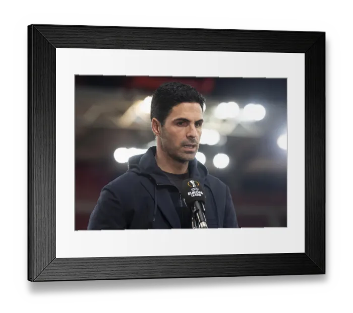 Framed Print : Mikel Arteta Pre-Match Press Conference: Arsenal's Europa League Clash with Olympiacos (Behind Closed Doors)