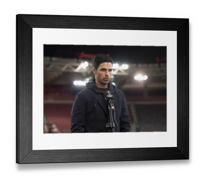 Framed Print : Mikel Arteta's Pre-Match Press Conference: Arsenal vs Olympiacos, UEFA Europa League Round of 16 (Behind Closed Doors)