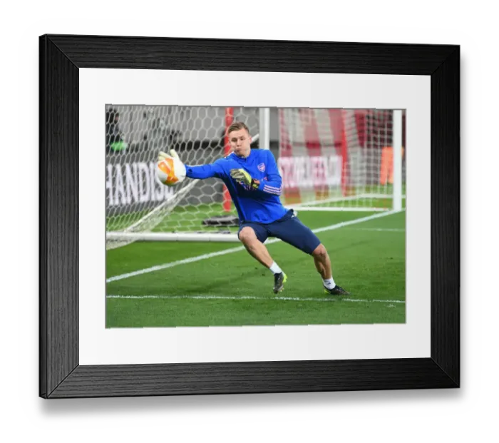 Framed Print : Arsenal's Bernd Leno Gears Up for Olympiacos Showdown in Empty Europa League Stadium Framed Print : Arsenal's Bernd Leno Gears Up for Olympiacos Showdown in Empty Europa League Stadium