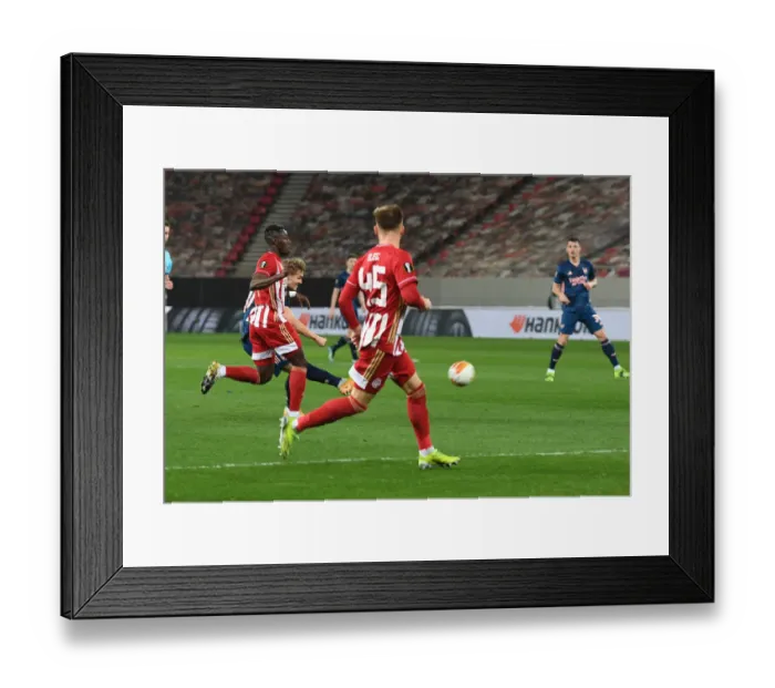Framed Print : Martin Odegaard Scores for Arsenal in Empty Karaiskakis Stadium: Olympiacos vs Arsenal, UEFA Europa League Round of 16 (March 11, 2021) Framed Print : Martin Odegaard Scores for Arsenal in Empty Karaiskakis Stadium: Olympiacos vs Arsenal, UEFA Europa League Round of 16 (March 11, 2021)