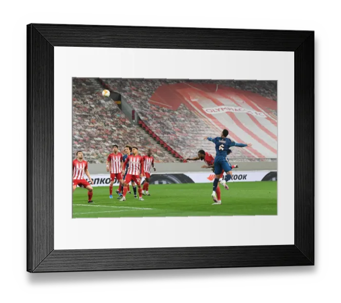 Framed Print : Gabriel Scores as Arsenal Takes 2-0 Lead in Empty Europa League Stadium Against Olympiacos (2021) Framed Print : Gabriel Scores as Arsenal Takes 2-0 Lead in Empty Europa League Stadium Against Olympiacos (2021)