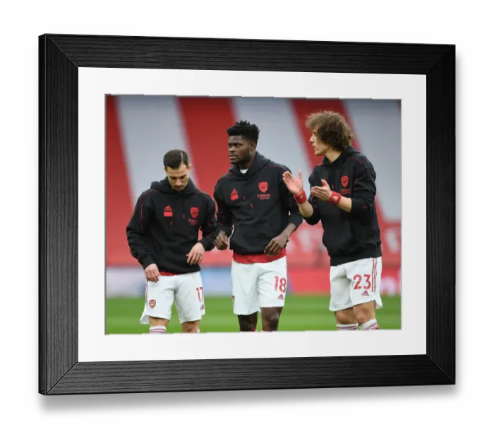 Framed Print : Arsenal Trio Ready for Emirates Showdown: Arsenal v Tottenham Hotspur, Premier League 2021