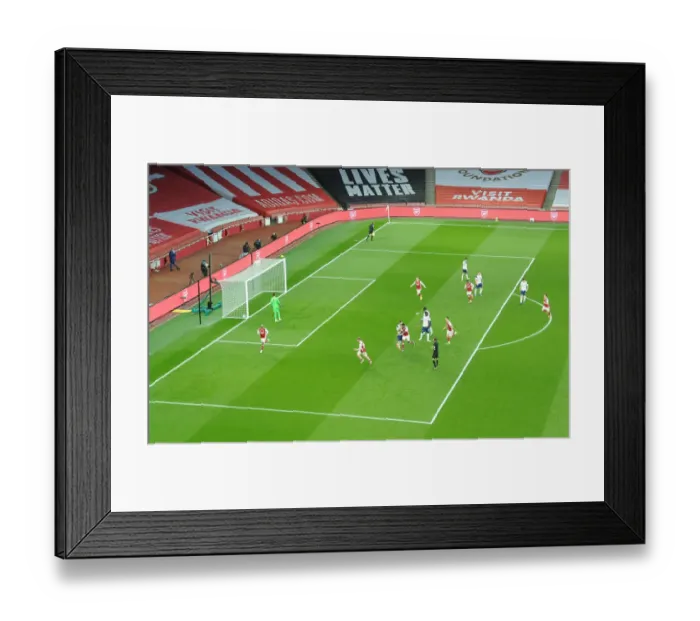 Framed Print : Alexis Lacazette Scores Penalty: Arsenal's Victory in Empty Emirates Against Tottenham, Premier League 2020-21