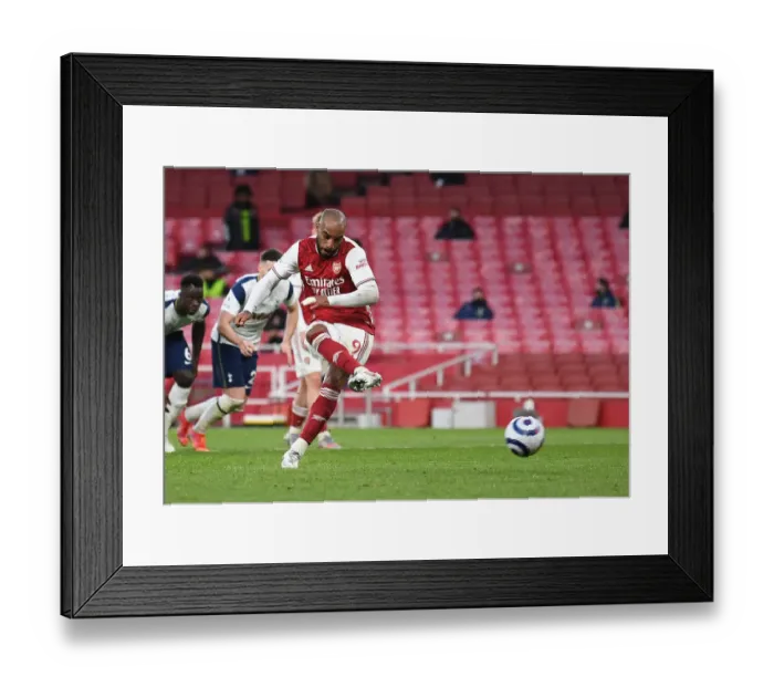 Framed Print : Alexandre Lacazette's Penalty Seals Exciting Arsenal Win Against Tottenham in Premier League 2020-21