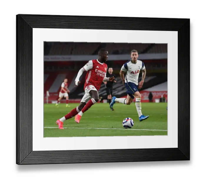 Framed Print : Pepe vs. Alderweireld: A Premier League Showdown at Emirates Stadium Framed Print : Pepe vs. Alderweireld: A Premier League Showdown at Emirates Stadium