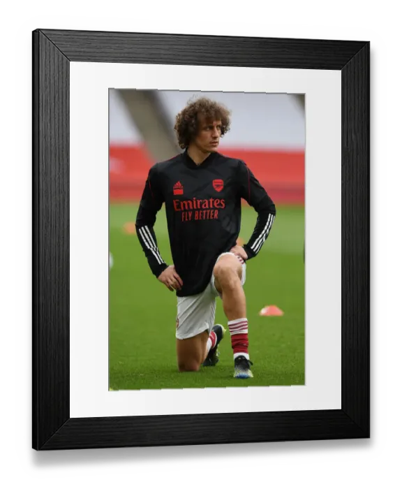 Framed Print : Arsenal vs. Tottenham: David Luiz Warms Up Ahead of Premier League Clash at Emirates Stadium Framed Print : Arsenal vs. Tottenham: David Luiz Warms Up Ahead of Premier League Clash at Emirates Stadium